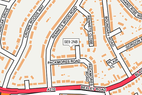 SE9 2NB map - OS OpenMap – Local (Ordnance Survey)