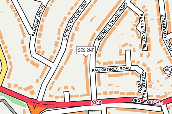 SE9 2NF map - OS OpenMap – Local (Ordnance Survey)
