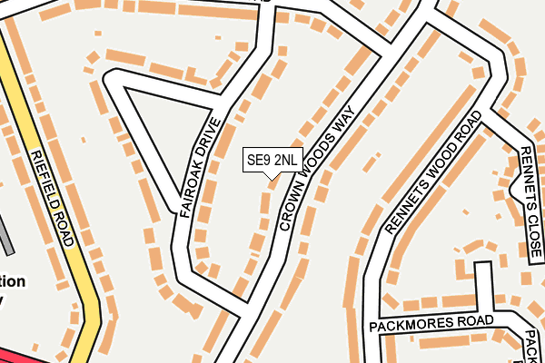 SE9 2NL map - OS OpenMap – Local (Ordnance Survey)
