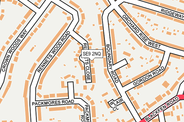 SE9 2NQ map - OS OpenMap – Local (Ordnance Survey)