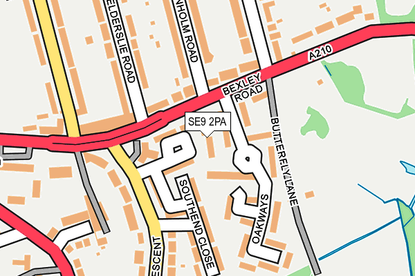 SE9 2PA map - OS OpenMap – Local (Ordnance Survey)