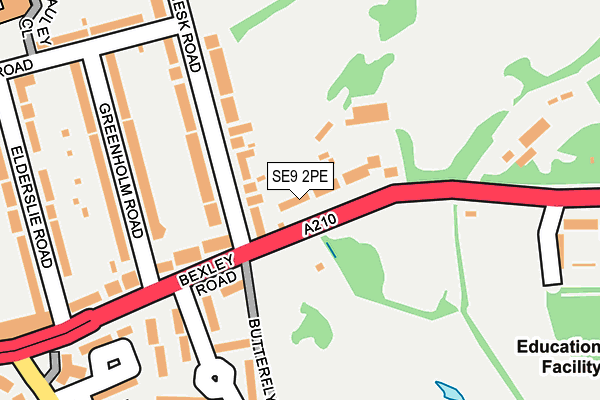 SE9 2PE map - OS OpenMap – Local (Ordnance Survey)