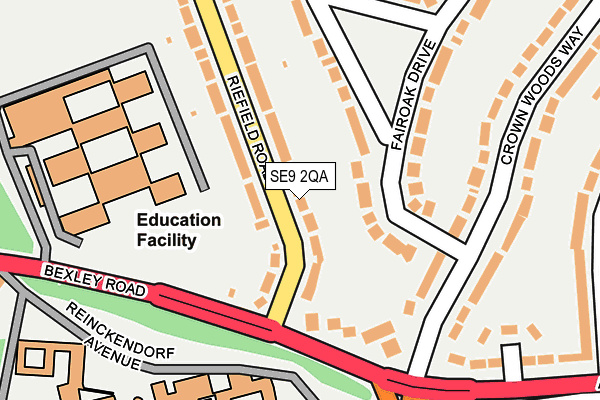 SE9 2QA map - OS OpenMap – Local (Ordnance Survey)