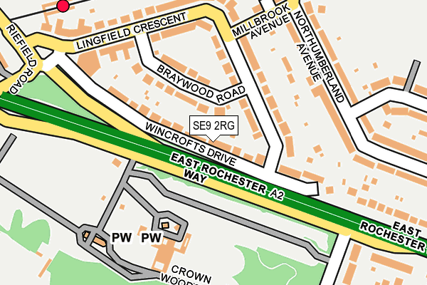 SE9 2RG map - OS OpenMap – Local (Ordnance Survey)