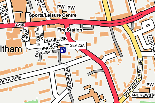 SE9 2SA map - OS OpenMap – Local (Ordnance Survey)