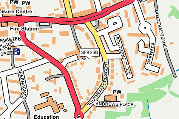 SE9 2SB map - OS OpenMap – Local (Ordnance Survey)