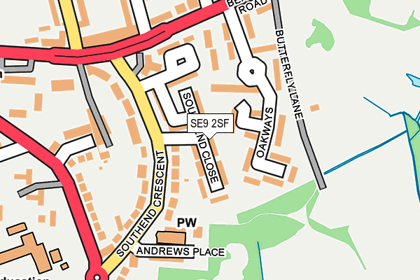 SE9 2SF map - OS OpenMap – Local (Ordnance Survey)