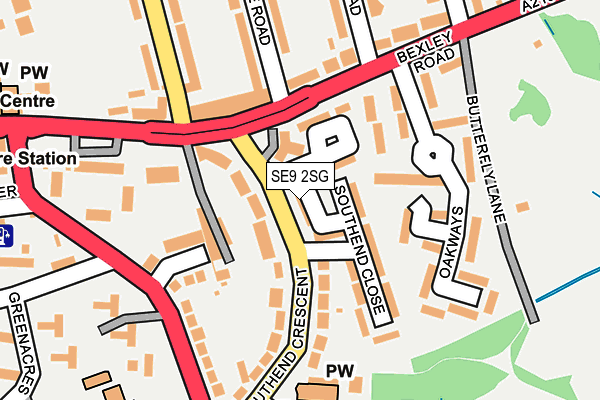 SE9 2SG map - OS OpenMap – Local (Ordnance Survey)