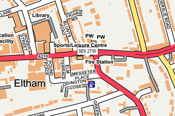 SE9 2TW map - OS OpenMap – Local (Ordnance Survey)