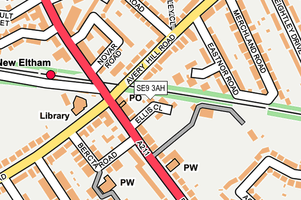 SE9 3AH map - OS OpenMap – Local (Ordnance Survey)
