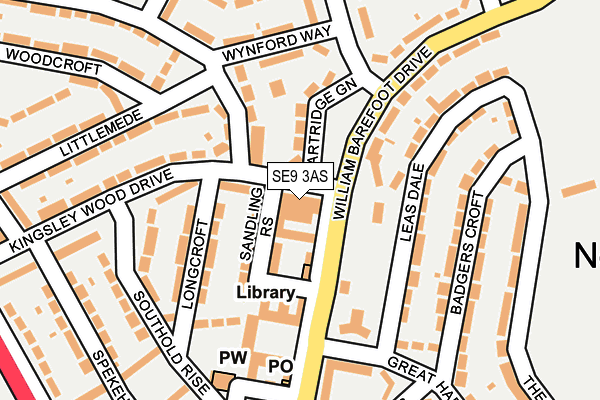 SE9 3AS map - OS OpenMap – Local (Ordnance Survey)