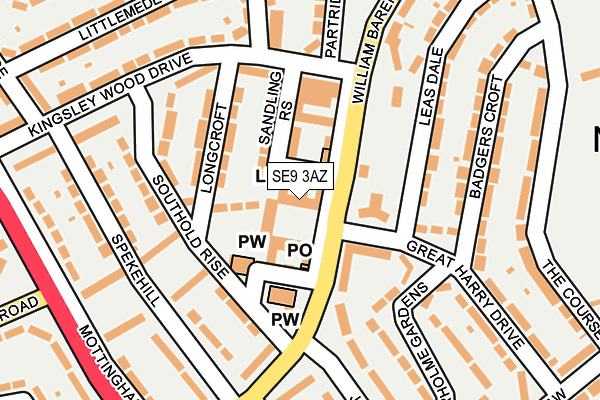 SE9 3AZ map - OS OpenMap – Local (Ordnance Survey)