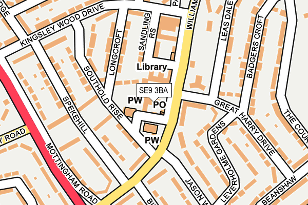 SE9 3BA map - OS OpenMap – Local (Ordnance Survey)