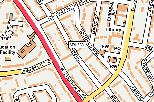 SE9 3BD map - OS OpenMap – Local (Ordnance Survey)