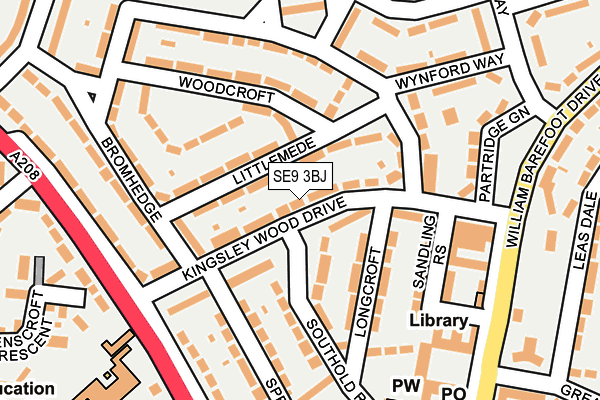 SE9 3BJ map - OS OpenMap – Local (Ordnance Survey)