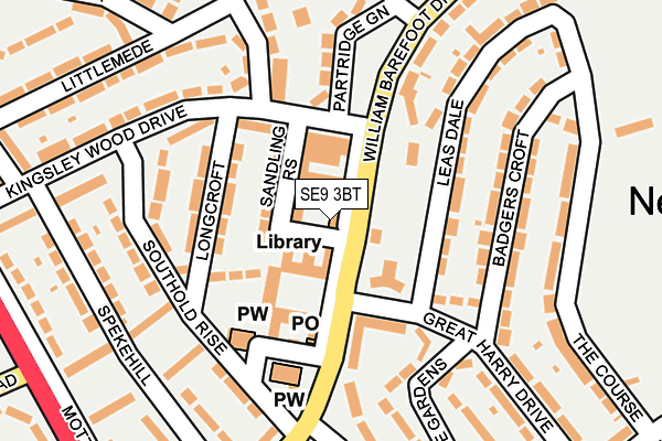 SE9 3BT map - OS OpenMap – Local (Ordnance Survey)