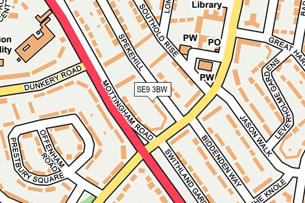 SE9 3BW map - OS OpenMap – Local (Ordnance Survey)