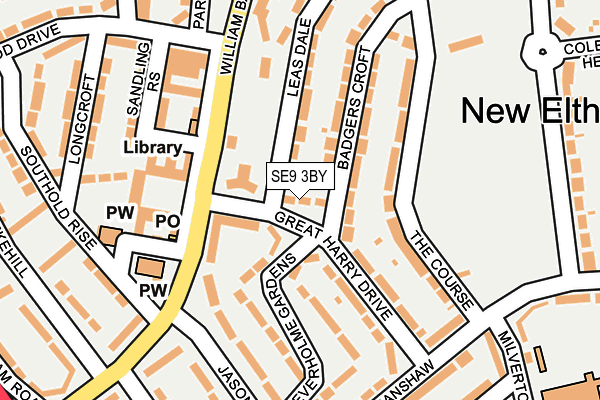 SE9 3BY map - OS OpenMap – Local (Ordnance Survey)