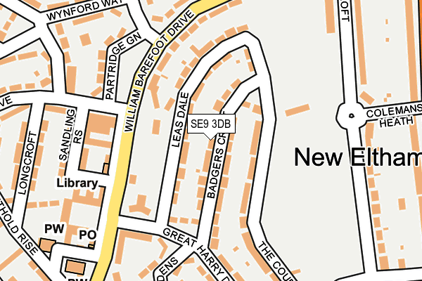 SE9 3DB map - OS OpenMap – Local (Ordnance Survey)