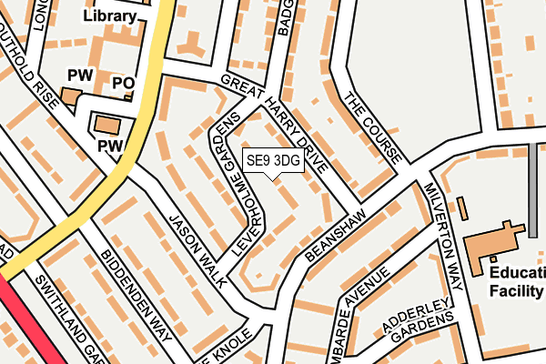 SE9 3DG map - OS OpenMap – Local (Ordnance Survey)
