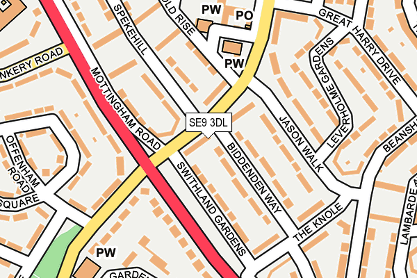 SE9 3DL map - OS OpenMap – Local (Ordnance Survey)