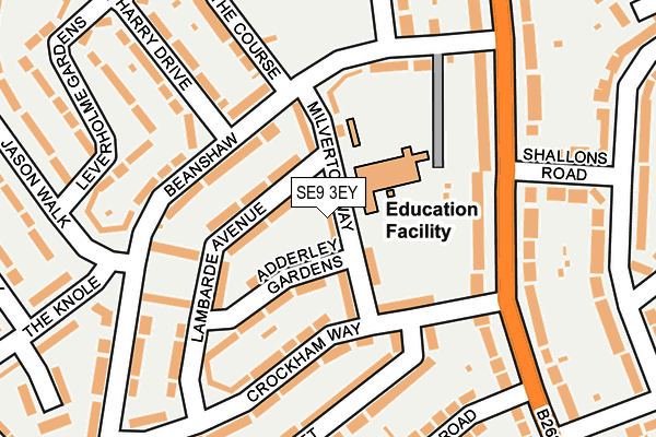 SE9 3EY map - OS OpenMap – Local (Ordnance Survey)