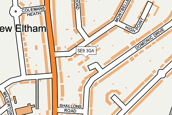 SE9 3GA map - OS OpenMap – Local (Ordnance Survey)