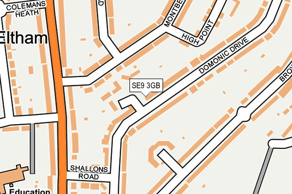 SE9 3GB map - OS OpenMap – Local (Ordnance Survey)