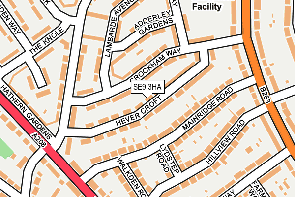 SE9 3HA map - OS OpenMap – Local (Ordnance Survey)