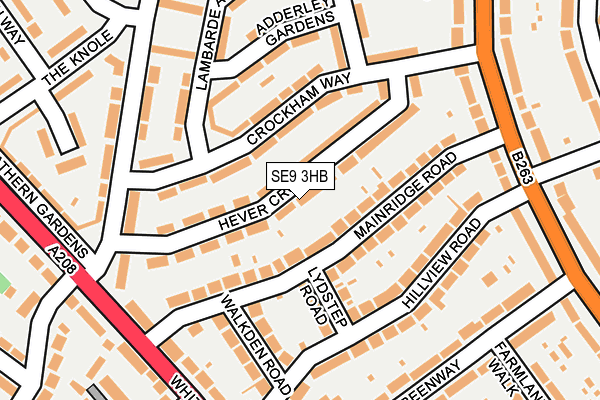 SE9 3HB map - OS OpenMap – Local (Ordnance Survey)