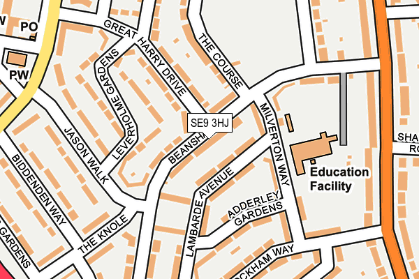 SE9 3HJ map - OS OpenMap – Local (Ordnance Survey)