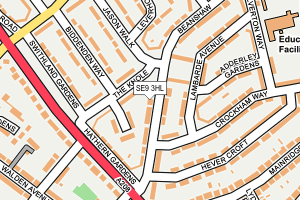 SE9 3HL map - OS OpenMap – Local (Ordnance Survey)