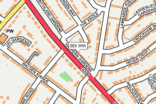 SE9 3HW map - OS OpenMap – Local (Ordnance Survey)