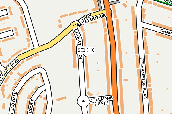 SE9 3HX map - OS OpenMap – Local (Ordnance Survey)