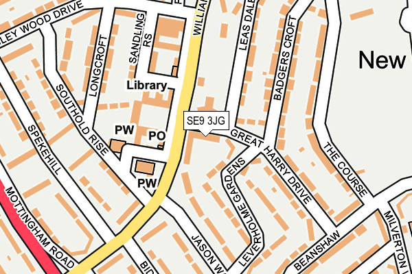 SE9 3JG map - OS OpenMap – Local (Ordnance Survey)