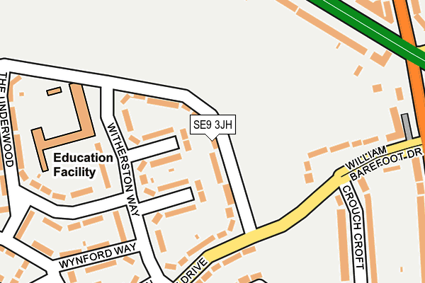 SE9 3JH map - OS OpenMap – Local (Ordnance Survey)