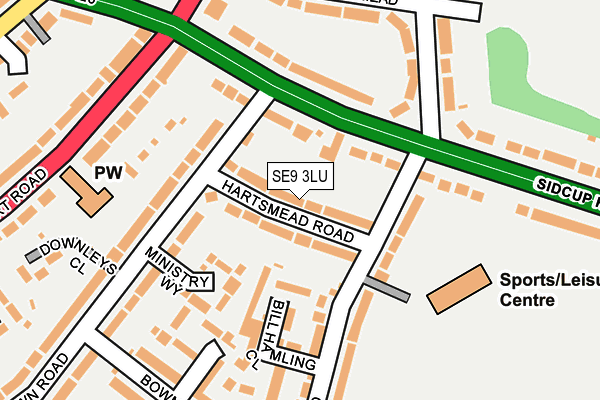 SE9 3LU map - OS OpenMap – Local (Ordnance Survey)