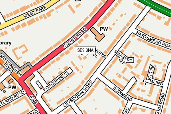 SE9 3NA map - OS OpenMap – Local (Ordnance Survey)