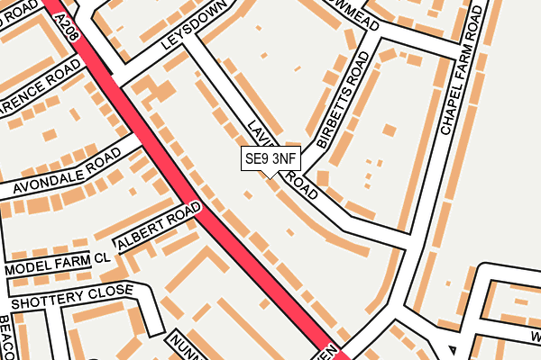 SE9 3NF map - OS OpenMap – Local (Ordnance Survey)