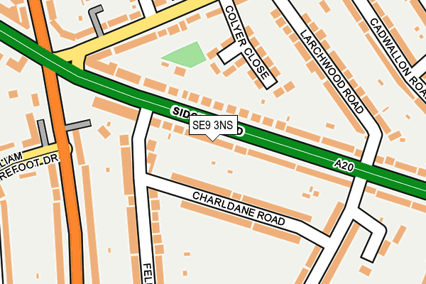 SE9 3NS map - OS OpenMap – Local (Ordnance Survey)