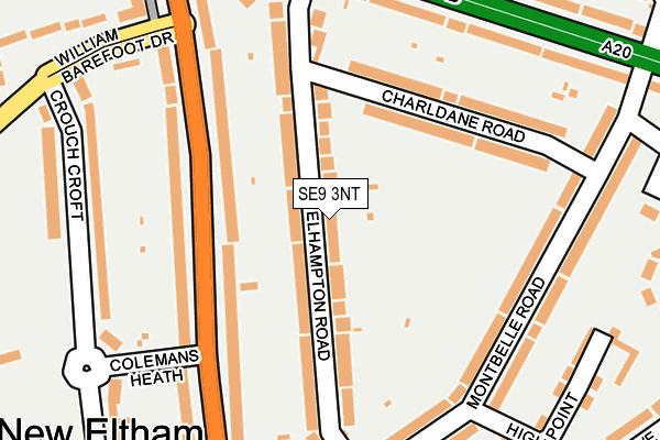 SE9 3NT map - OS OpenMap – Local (Ordnance Survey)