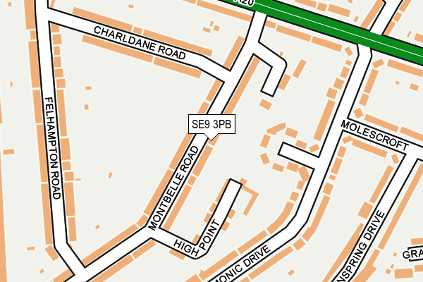 SE9 3PB map - OS OpenMap – Local (Ordnance Survey)