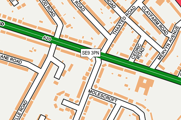 SE9 3PN map - OS OpenMap – Local (Ordnance Survey)