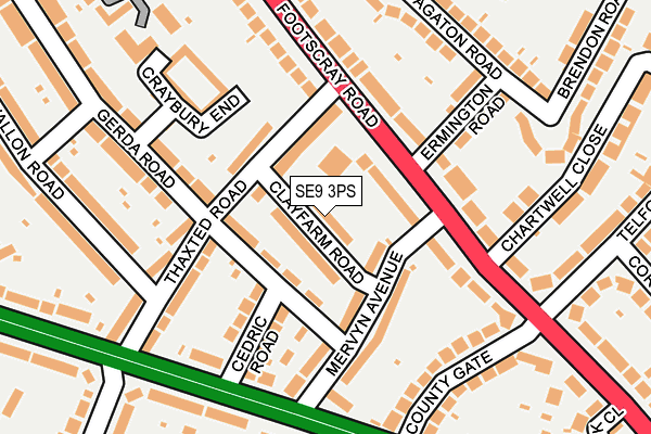 SE9 3PS map - OS OpenMap – Local (Ordnance Survey)