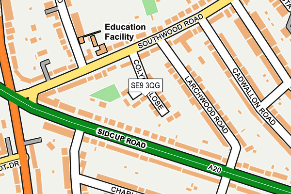 SE9 3QG map - OS OpenMap – Local (Ordnance Survey)