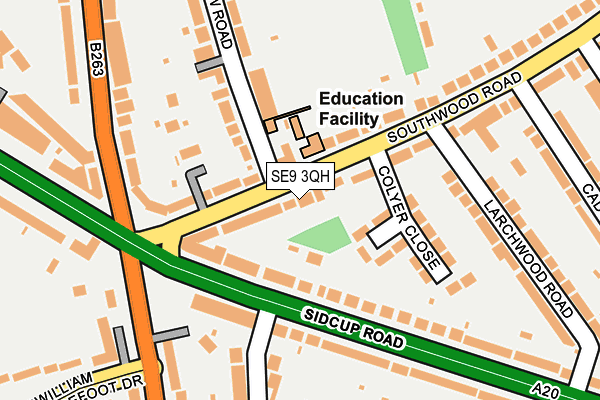 SE9 3QH map - OS OpenMap – Local (Ordnance Survey)