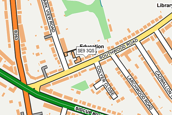 SE9 3QS map - OS OpenMap – Local (Ordnance Survey)