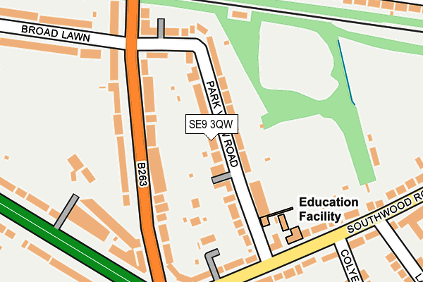 SE9 3QW map - OS OpenMap – Local (Ordnance Survey)