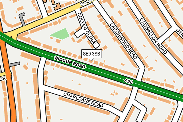 SE9 3SB map - OS OpenMap – Local (Ordnance Survey)