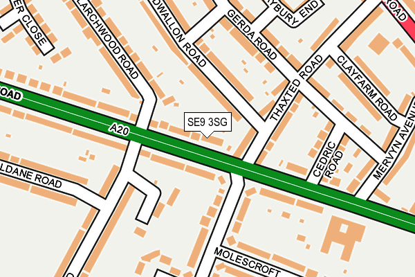 SE9 3SG map - OS OpenMap – Local (Ordnance Survey)